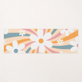 レトログルーヴィカラフルサンシャインデイジーフローラヒッピー ヨガマット (正面(横))