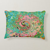 レトログルーヴィカラフル抽象芸術レインボースワール アクセントクッション (裏面)