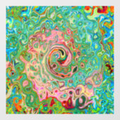 レトログルーヴィカラフル抽象芸術レインボースワール ウィンドウサイン (シート)