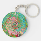 レトログルーヴィカラフル抽象芸術レインボースワール キーホルダー (裏面)