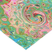 レトログルーヴィカラフル抽象芸術レインボースワール ショートテーブルランナー (コーナー)