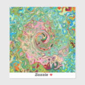 レトログルーヴィカラフル抽象芸術レインボースワール シール (シート)