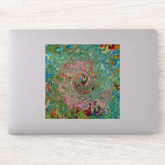 レトログルーヴィカラフル抽象芸術レインボースワール シール (コンピューター)