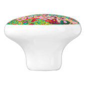 レトログルーヴィカラフル抽象芸術レインボースワール セラミックノブ (側面)