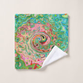 レトログルーヴィカラフル抽象芸術レインボースワール バスタオルセット (ウォッシュタオル)