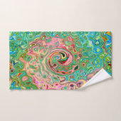 レトログルーヴィカラフル抽象芸術レインボースワール バスタオルセット (ハンドタオル)