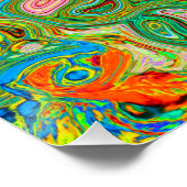 レトログルーヴィカラフル抽象芸術レインボースワール ポスター (コーナー)