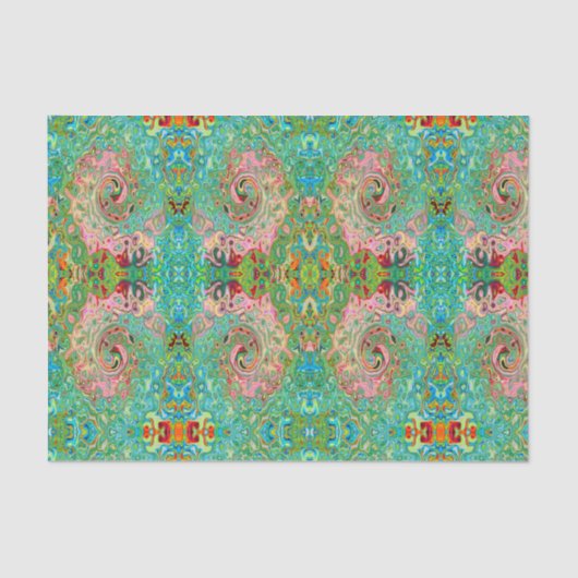 レトログルーヴィカラフル抽象芸術レインボースワール 薄葉紙 (正面)