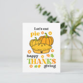 レトログルーヴィカンプキンパイサンクスギビング ポストカード (スタンド正面)