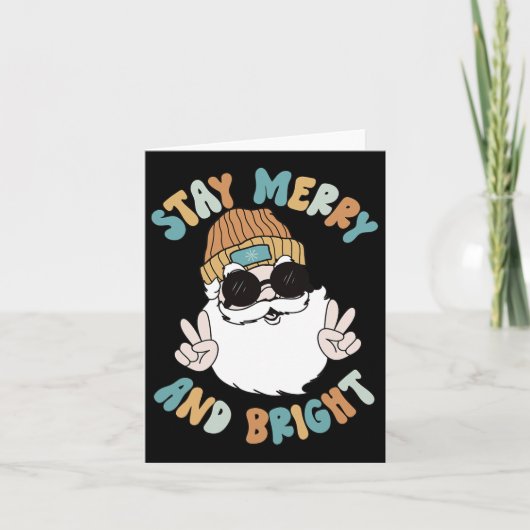 レトログルーヴィクリスマスステイメリーブライトサンタクラ カード (正面)