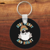 レトログルーヴィクリスマスステイメリーブライトサンタクラ キーホルダー (正面)