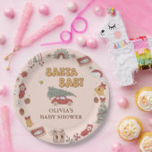 レトログルーヴィクリスマスツリーサンタベビーシャワー ペーパープレート (パーティー)