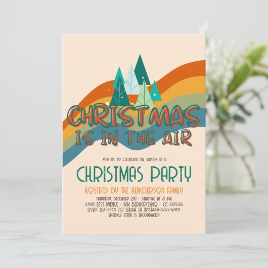 レトログルーヴィクリスマスバジェットホリデーパーティー 招待状 (スタンド正面)