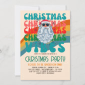 レトログルーヴィクリスマスバジェットホリデーパーティー 招待状 (正面)