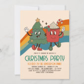 レトログルーヴィクリスマスバジェットホリデーパーティー 招待状 (正面)