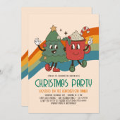 レトログルーヴィクリスマスバジェットホリデーパーティー 招待状 (正面/裏面)