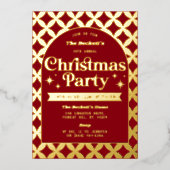 レトログルーヴィクリスマスホリデーパ実在ーティ 箔招待状 (正面)