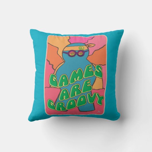 レトログルーヴィゲーマークールボードゲームデザイン クッション (裏面)