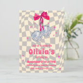 レトログルーヴィコケットボウディスコボール誕生日 招待状 (スタンド正面)