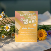 レトログルーヴィサンシャインベビーシャワーボーイ 招待状