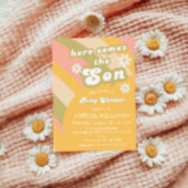 レトログルーヴィサンシャインベビーシャワーボーイ 招待状