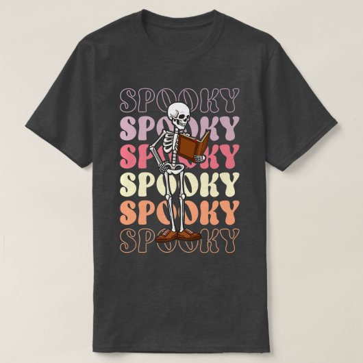 レトログルーヴィスケルトン幽霊ブー先生ブークスハ Tシャツ (デザイン正面)