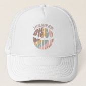 レトログルーヴィタイポグラフィバチェロレッテディスコブライド キャップ (正面)