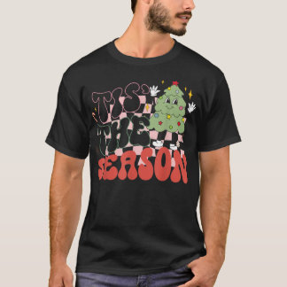 レトログルーヴィティスザシーズンキュートクリスマスツリーフー Tシャツ