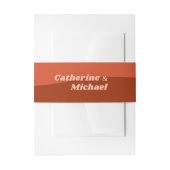 レトログルーヴィテラコッタ&オレンジボホ結婚ズ 招待状ベリーバンド (正面例)