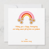 レトログルーヴィデイジーカボッキンヒッピー感謝祭 カード (裏面)