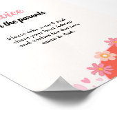 レトログルーヴィデイジーベビーシャワーアドバイス保護者のサイン ポスター (角)