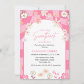 レトログルーヴィデイジーボホバレンタインベビシャワー 招待状 (正面)