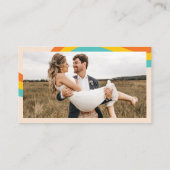 レトログルーヴィデイジー70代ウェディングRSVPヒッピー エンクロージャーカード (裏面)