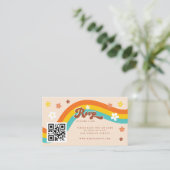 レトログルーヴィデイジー70代ウェディングRSVPヒッピー エンクロージャーカード (スタンド正面)