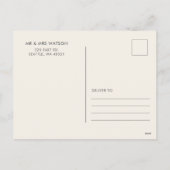 レトログルーヴィハッピーホリデーズタイポグラフィ写真 シーズンポストカード (裏面)