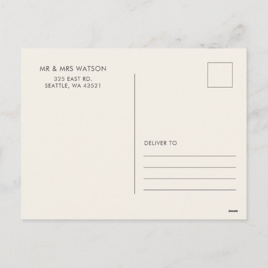 レトログルーヴィハッピーホリデーズタイポグラフィ写真 シーズンポストカード (裏面)