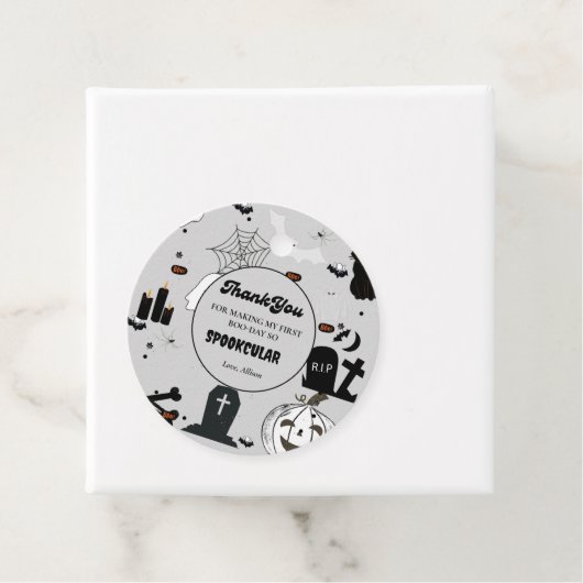 レトログルーヴィハロウィーンの最初の誕生日ありがとう フェイバータグ (インサイチュ)