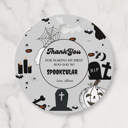 レトログルーヴィハロウィーンの最初の誕生日ありがとう フェイバータグ (正面)