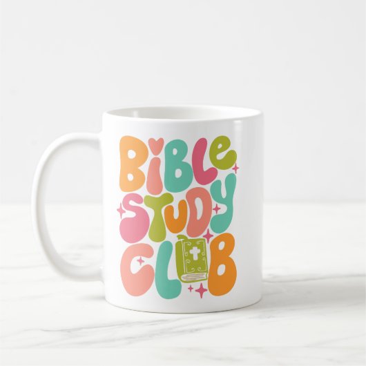 レトログルーヴィバイブル勉強クラブコーヒーマグ コーヒーマグカップ (左)