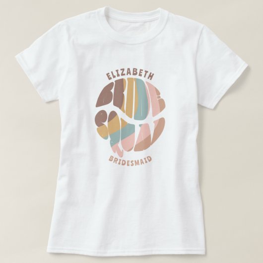 レトログルーヴィバチェロレッテ花嫁スクワッドブリーズメイド Tシャツ (デザイン正面)