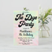 レトログルーヴィパステルタイダイ誕生日 招待状 (スタンド正面)