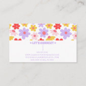 レトログルーヴィパープルカラフルフローラ美容師 名刺 (裏面)