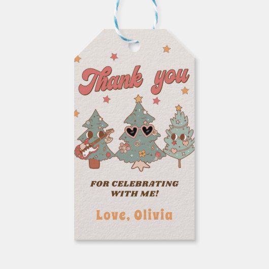 レトログルーヴィヒッパイクリスマスツリー誕生日の恩恵 ギフトタグ (裏面)