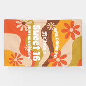 レトログルーヴィヒッパイフラワースウィート16誕生日 横断幕 (横)