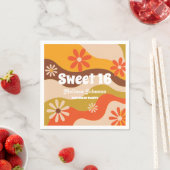 レトログルーヴィヒッパイフラワースウィート16 スタンダードカクテルナプキン (インサイチュ)