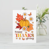 レトログルーヴィヒッピーデイジーカボキンサンクスギビング カード (スタンド正面)