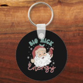 レトログルーヴィビッグニックサンタエナジーおもしろいクリスマスX キーホルダー (正面)