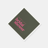 レトログルーヴィピンクグリーンブライダルシャワーカスタム スタンダードカクテルナプキン (角)