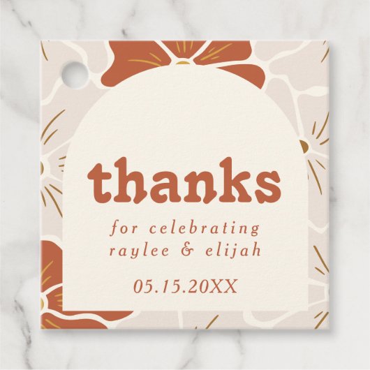 レトログルーヴィフローラアーチ | Boho Favor フェイバータグ (正面)