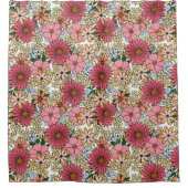 レトログルーヴィフローラデイジーボホ シャワーカーテン (正面)